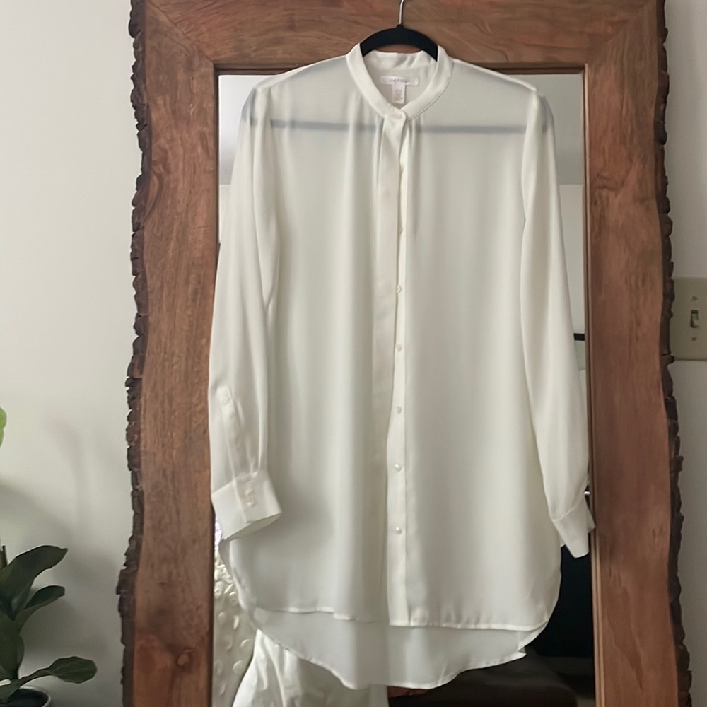 White Sheer Blouse- Small